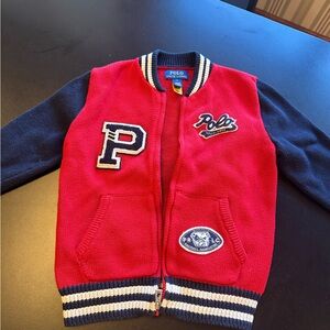 Polo by Ralph Lauren Kids Red and Navy Varsity Jacket
